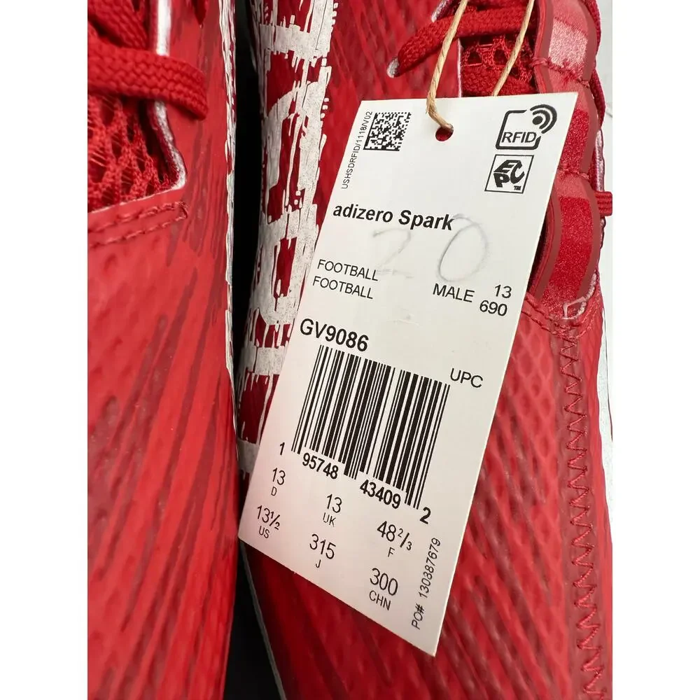 Adidas Adizero Spark Mens 13.5 Team Power Red Cloud White GV9086 Football Cleats